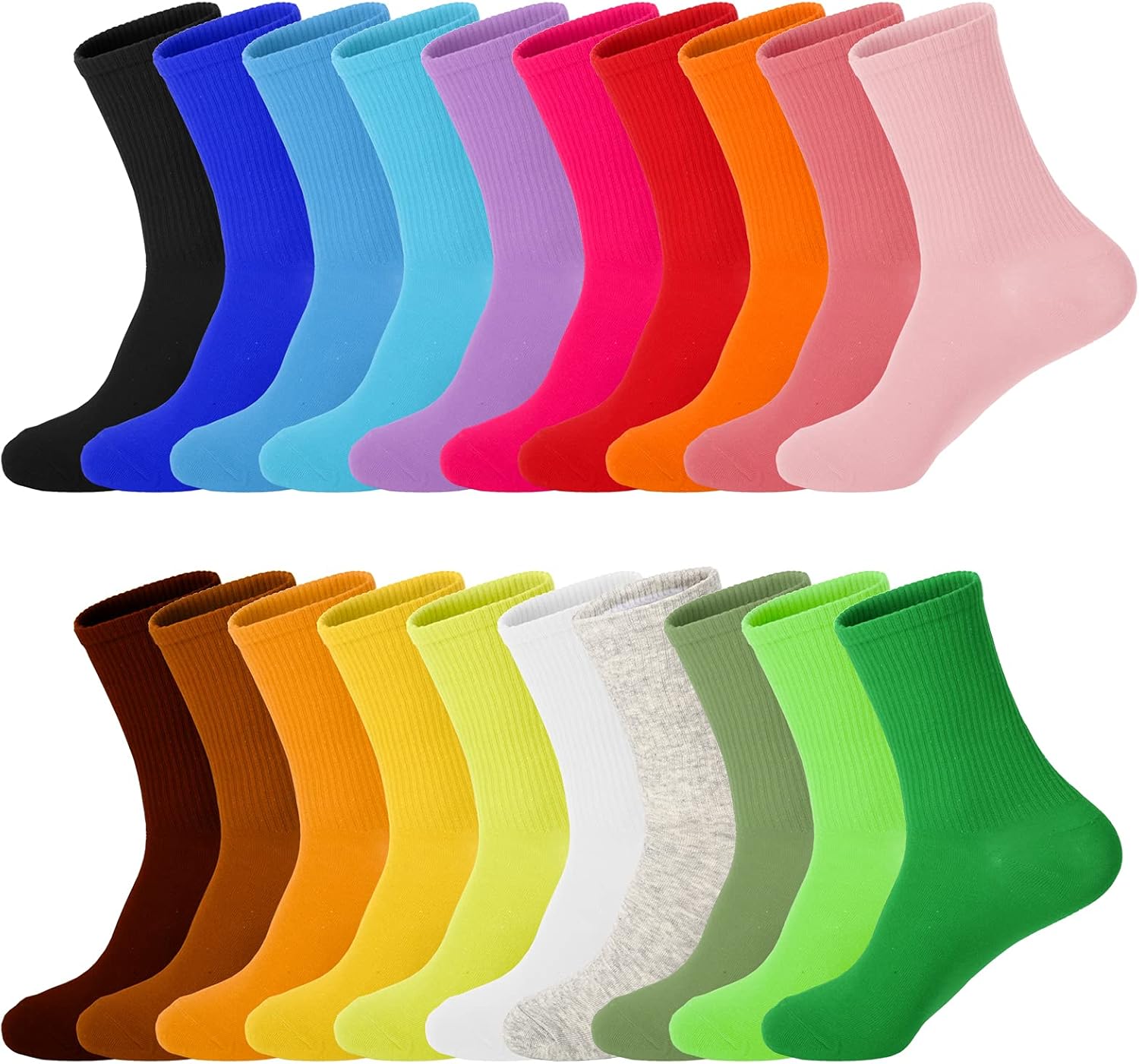 654629e4514ff072e8742906-kimteny-20-pairs-womens-socks-solid Crew Socks