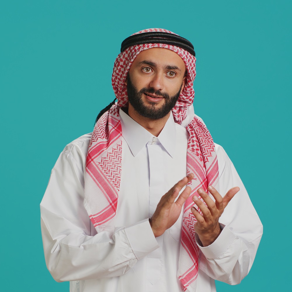 muslim guy showcasing proud